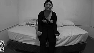 innocent kiomi young latina steps into secretive porn casting tease