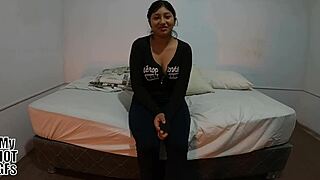 innocent kiomi young latina steps into secretive porn casting tease