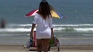 brunette brazilian milf bends over for huge cock anal gaping in fishnets heels 😍 her asshole stretched wide!