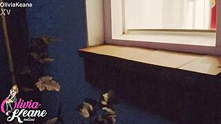 I'm spying on my curvy neighbor's big tits shower