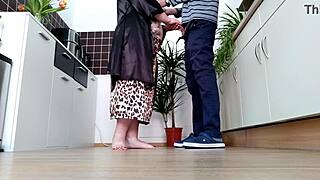He bends his big ass mother-in-law over for rough doggystyle pounding and cum
