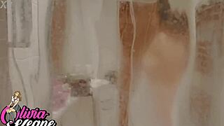 I'm spying on my curvy neighbor's big tits shower