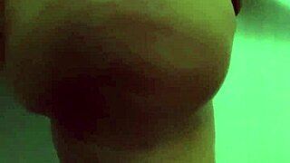 curvy latina babe shakes big natural tits and ass in steamy homemade bath tease