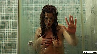 Reina pornero takes a sexy shower playing with her huge tits and ass