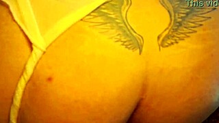 stepmom tries on outfit while stepson checks out her curves