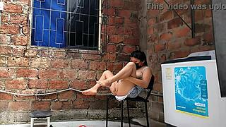 Neighbor slips fingers into her wet pussy on camera then spots me spying