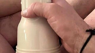 caught jerking monster cock with new fleshlight watching porn