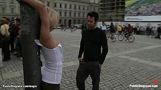 wanna see this blonde get gangbanged hard in public outdoors?