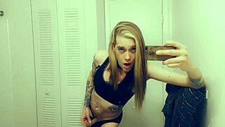 Hot Tranny's Tight Leggings Clit Bursts In Yoga Cum Frenzy