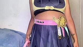 Varesa preps Genshin cosplay shaking huge ebony bbw ass cheeks.