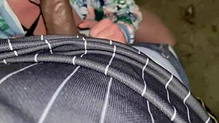 She handles that deep public park throat action with some messy fun