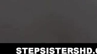 Skinny blonde Jane Wild stepsister begs stepbrother family fuck POV