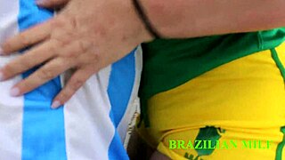 Game Break Kitchen Fuck with Busty Brazilian Milf in See-Through Red Sheer Full Video