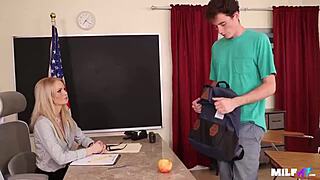 Blasting Cum Into Milf Teacher's Throat In Classroom