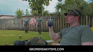 groping freeuse teens dani blu and callie black anytime for drill instructor's hardcore boot camp sex