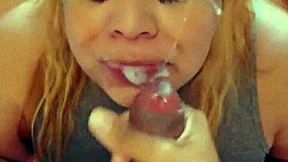 Watch this travesti choke on 27cm horse cock blowjob