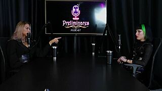 gothic babe carol rhcp sucks cock while tits get devoured by fans