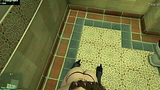 trevor pounds amanda's big tits ass in gta bathroom frenzy?