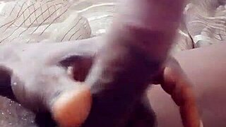 Juicy African Ass Takes Solo Anal Dildo Deep