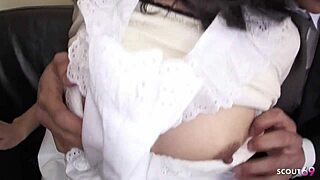 japanese skinny stepmom seduces young duo for uncensored mmf threesome with double creampie