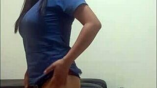 sexy nurse gropes her big tits and ass alone in the hospital room