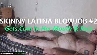 skinny latina, ready for that deepthroat choke and mouthful facial cum?