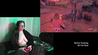 Playing Night Springs naked as busty long-haired BBW with huge natural tits part 1