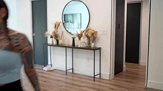 goth housewife tigerlilly shares a secret moment with lev lieben her husband's best friend