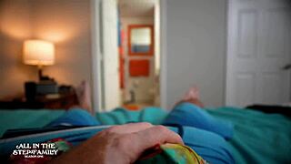 stepmom's bikini on vacation got me hard so she jerked and sucked me off