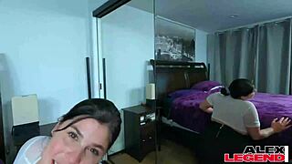 busty chris tang massages huge cock deep with her gagging mouth!