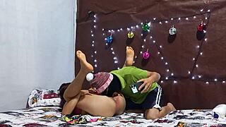 Stepson Legs Cream Leads to Steamy Wet Vagina Lover Fuck