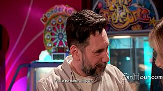 sky pierce leaves arcades empty after stepmom catches petite blonde deepthroating stepdad outdoors