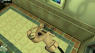 trevor pounds amanda's big tits ass in gta bathroom frenzy?