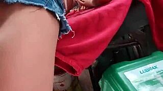 latina fuck doll in lingerie gets outdoor anal orgasm with toys while man watches her ass