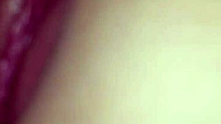 wife's pussy stuffed with my cock and glass dildo feels so sloppy wet