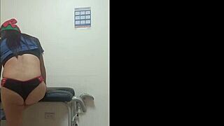 sexy nurse gropes her big tits and ass alone in the hospital room