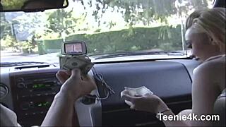 Tiny Teen's Tight Shaved Cunt Stretched by Monster Cock Facial Finish