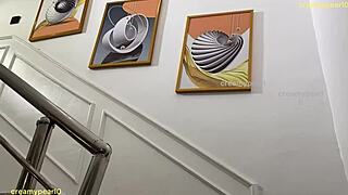 stepsister's hardcore ride squirts wildly before raw creampie floods wet pussy