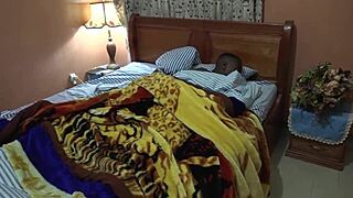 hubby surprises ebony wife with kitchen fuck after swim, neighbors watch?