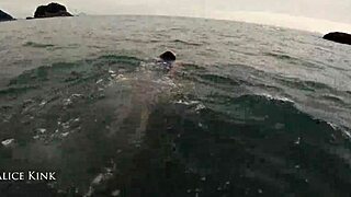 hey alice kinks out her micro bikini right on public beach