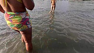 Priscila and Nicoly fuck wildly outdoors on beach public orgy with strangers 😈🌴🍆💦