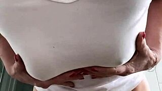 check out this milf ripping clothes for oily wet t-shirt fun... so teasing