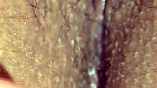 Watch this interracial couple's wet pussy creampie up close