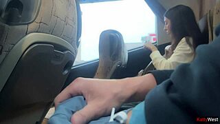 Public bus flashing girl grabs my huge cock handjob blowjob till cum explosion pov