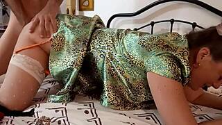 french slut in satin lingerie does deepthroat rimjob doggystyle pov dirty talk closeup