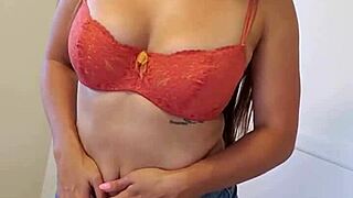 young thick 18yo latina with braces strips panties rips clothes fingering pink pussy