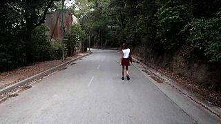 Amateur Couple Explores Quiet Forest Spot For Outdoor Nature Adventure