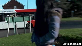 Why so pissed off flashing shaved pussy on london streets?