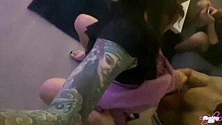 Slide hairy slut's panties aside for interracial rough doggystyle pounding