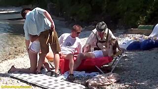 rough german beach orgy gangbang deepthroat anal public